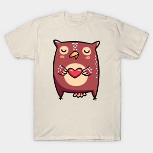 Owl with Heart T-Shirt